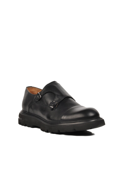 Siyah Hakiki Deri Erkek Günlük Ayakkabı Premium 33284 M