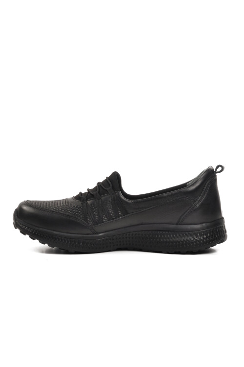 Black Genuine Leather Womens Casual Shoes 017-DZ