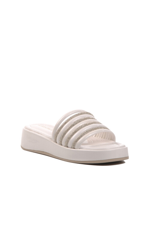 White Patent Leather Womens Slippers 0902 Z
