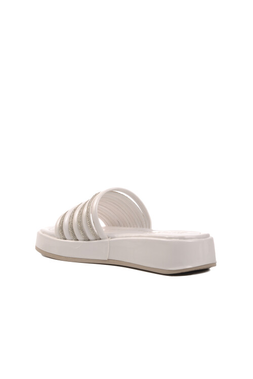 White Patent Leather Womens Slippers 0902 Z