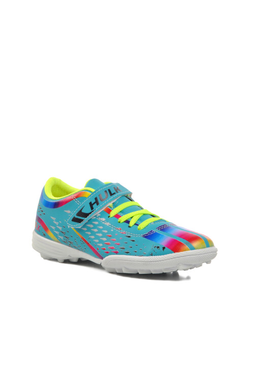 حذاء أطفال من العشب الصناعي باللون الأبيض الفيروزي Hulk 129-F