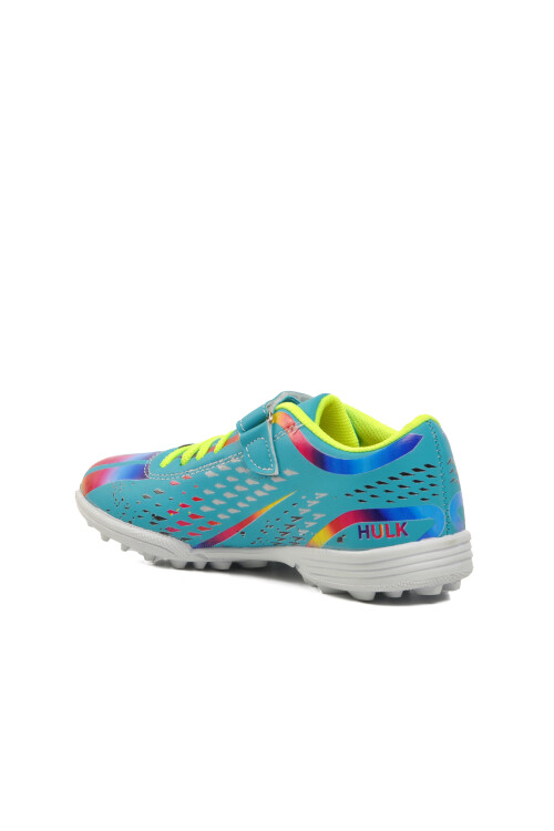 حذاء أطفال من العشب الصناعي باللون الأبيض الفيروزي Hulk 129-F