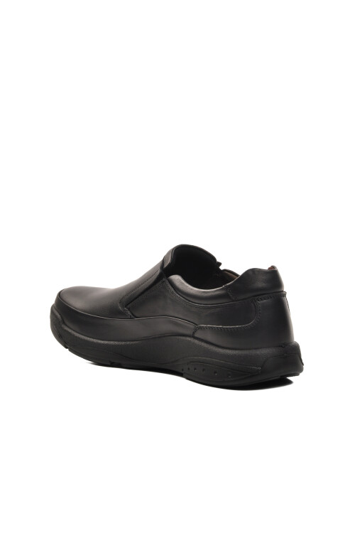 Siyah Hakiki Deri Ortopedik Erkek Casual Ayakkabı 15022 M