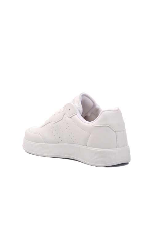 White Lace-Up Unisex Sneaker 158