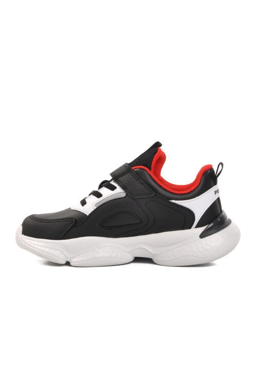 Black-Red Childrens Sneakers 1728 F