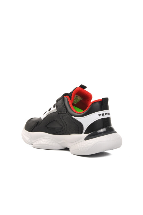 Black-Red Childrens Sneakers 1728 F