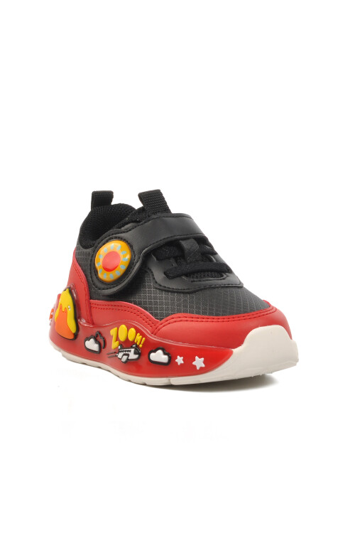 Black-Red Childrens Sneakers 1739 B