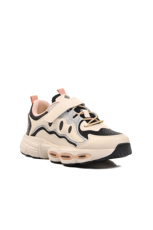 Krem-Siyah  Çocuk Spor Ayakkabı 1751 F