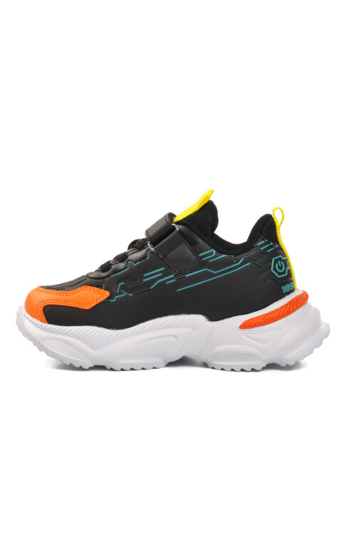 Black-Orange Kids Sneakers 1783 P