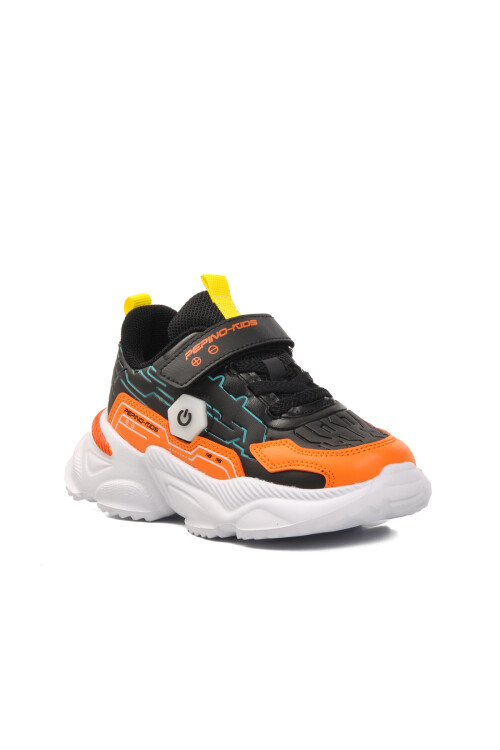 Black-Orange Kids Sneakers 1783 P