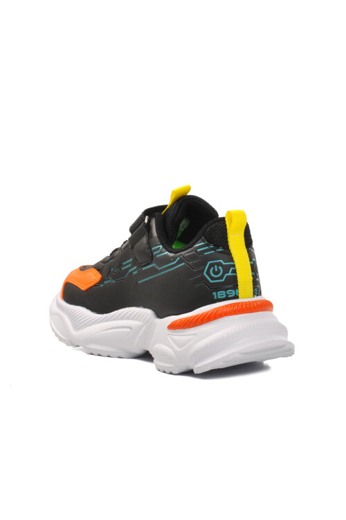 Black-Orange Kids Sneakers 1783 P