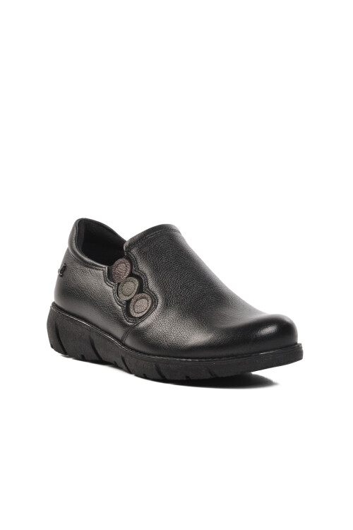 Black Genuine Leather Womens Casual Shoes 1953714K Z
