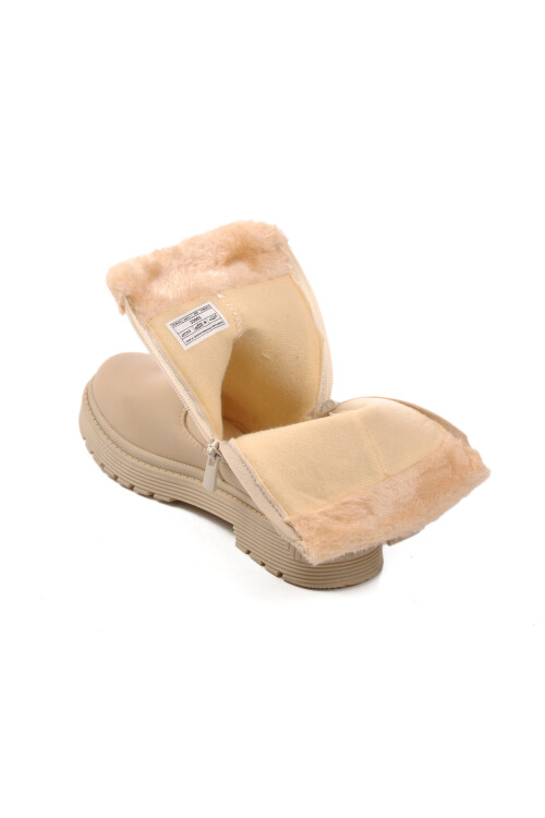 AyakmodBeige Fur-lined Girl's Boots 23003 F