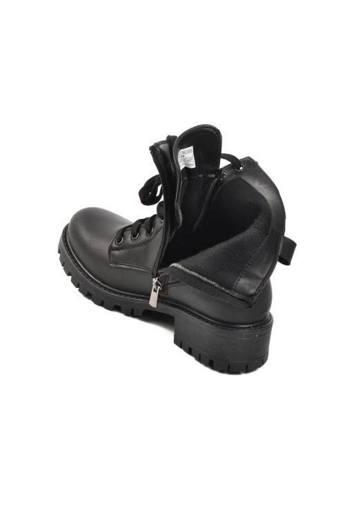 Siyah İçi Polarlı Kaymaz Taban Kadın Bot 23008 Z