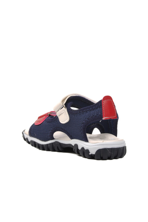 AyakmodNavy Blue White Orthopedic Boys Sports Sandals 24-410 P