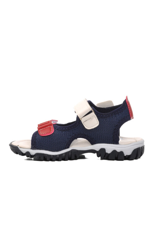 AyakmodNavy Blue White Orthopedic Boys Sports Sandals 24-410 P