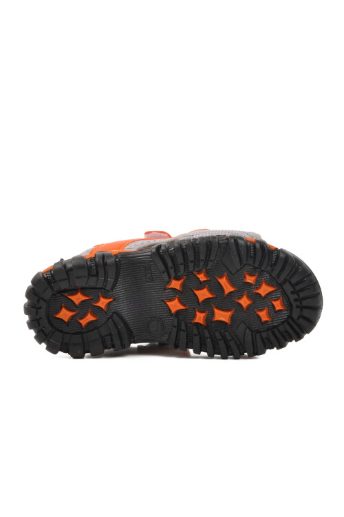 Black Orange Orthopedic Boys Sports Sandals 24-410 P