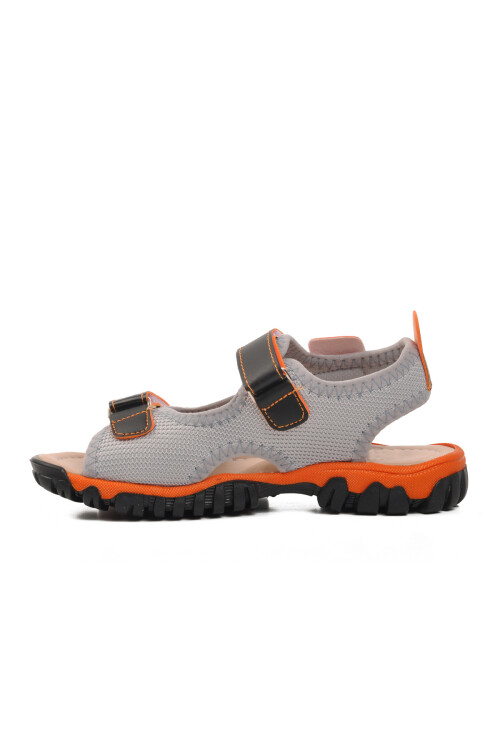 AyakmodBlack Orange Orthopedic Boys Sports Sandals 24-410 P