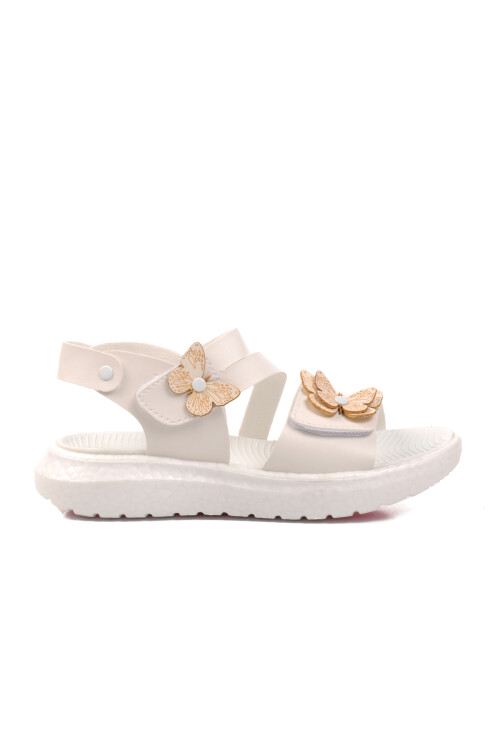 AyakmodWhite Girl's Flat Sandals 24-997 F