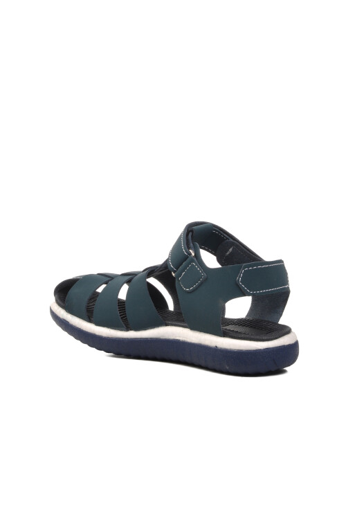 Navy Blue Nubuck Orthopedic Boys Sandals 24-998 P