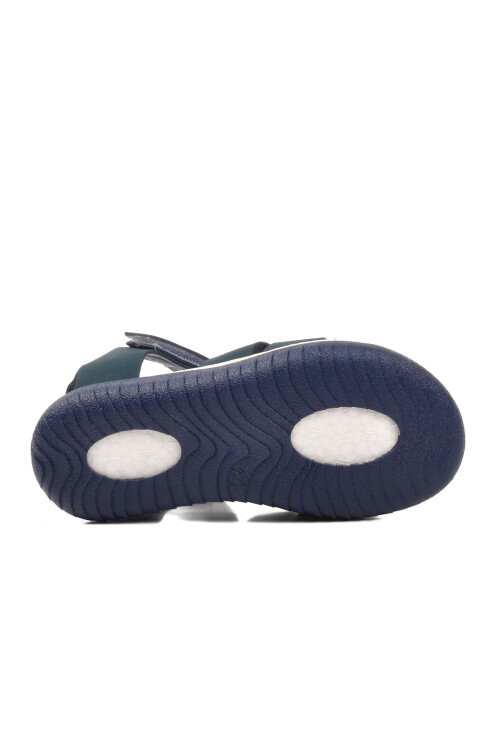 Navy Blue Nubuck Orthopedic Boys Sandals 24-998 P