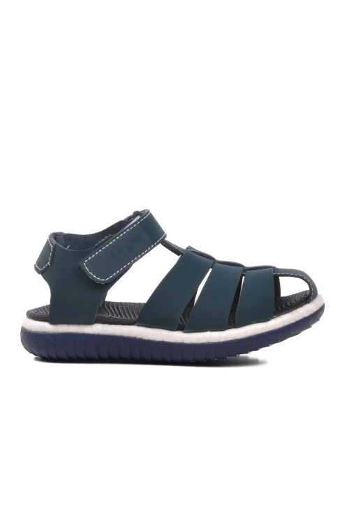 Navy Blue Nubuck Orthopedic Boys Sandals 24-998 P