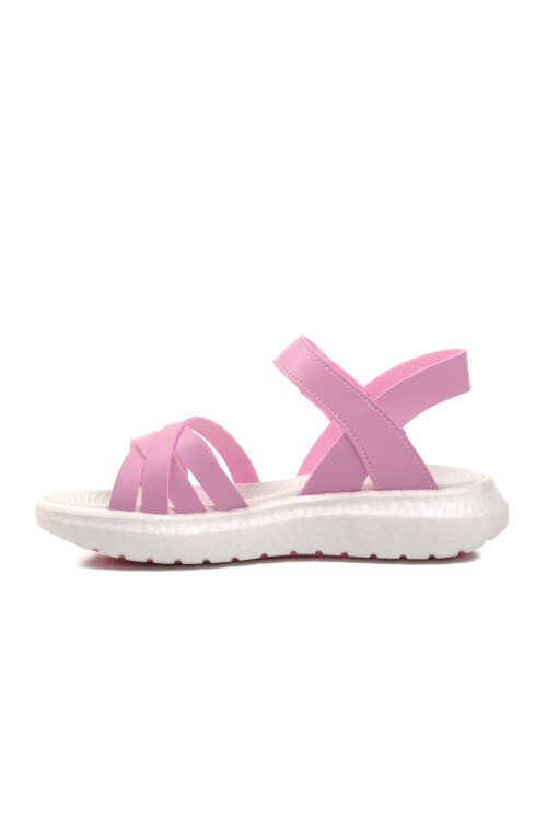 Pembe  Kız Çocuk Düz Sandalet 24-999 F