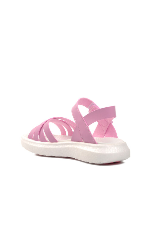 Pembe  Kız Çocuk Düz Sandalet 24-999 F