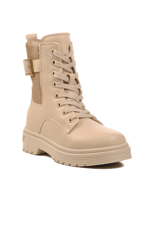 ايكمودحذاء بوت للبنات من الصوف القطبي باللون البيج 24030 F