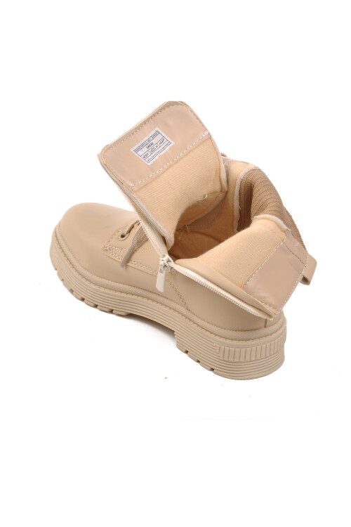 ايكمودحذاء بوت للبنات من الصوف القطبي باللون البيج 24030 F