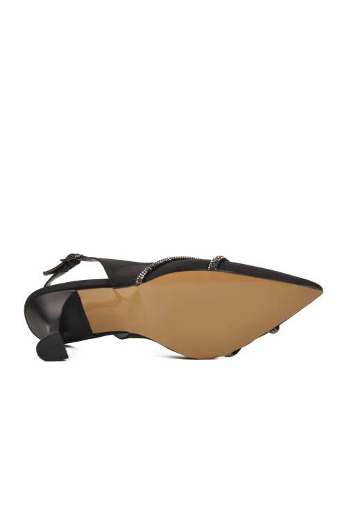 حذاء سهرة نسائي أسود بكعب رفيع 312099 Z