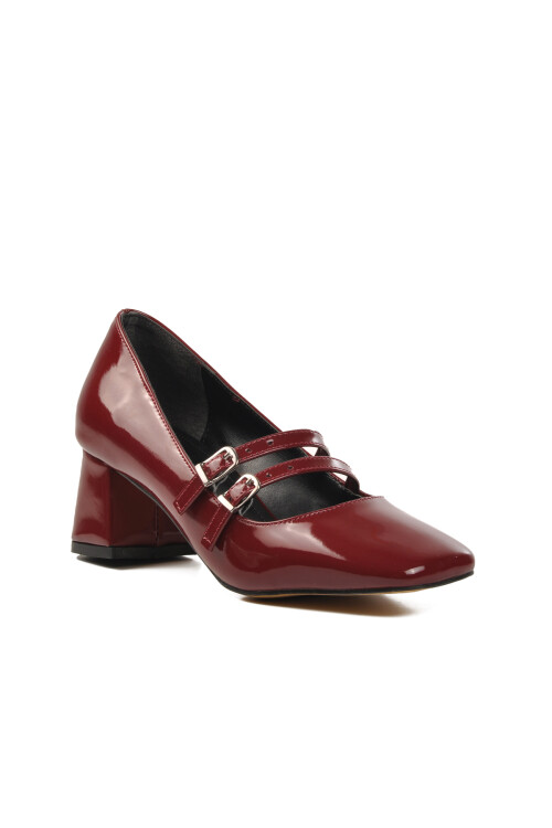 Bordo Rugan  Kadın Topuklu Ayakkabı 323082 Z