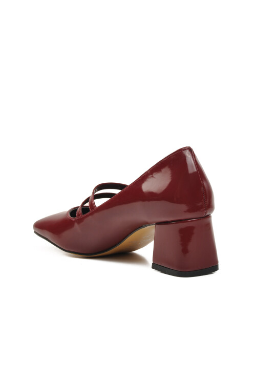 Bordo Rugan  Kadın Topuklu Ayakkabı 323082 Z