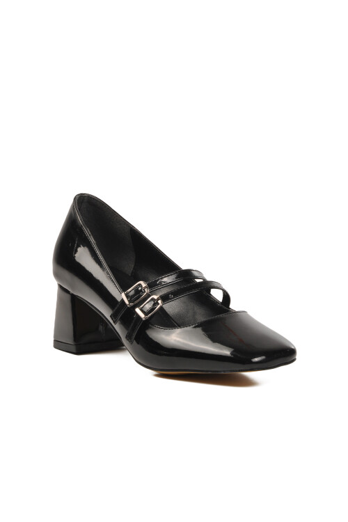 Siyah Rugan  Kadın Topuklu Ayakkabı 323082 Z