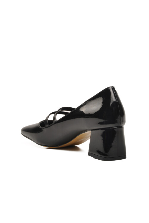 Siyah Rugan  Kadın Topuklu Ayakkabı 323082 Z