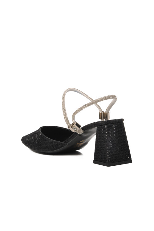 Black Thick Heeled Womens Evening Shoes 328139 Z