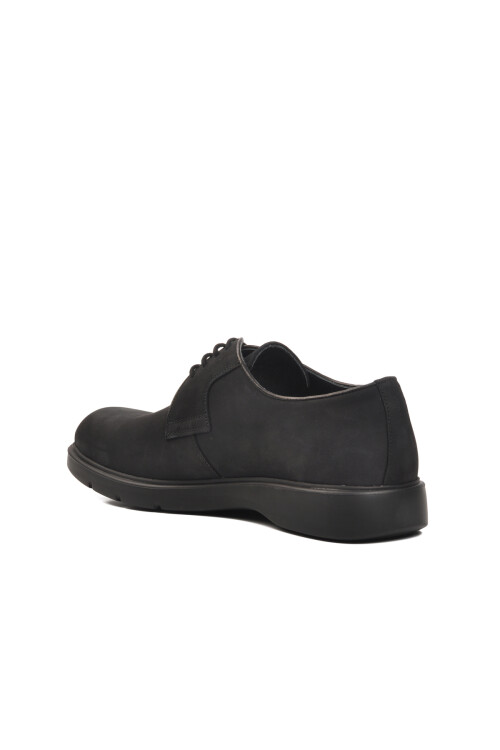 حذاء كاجوال رجالي من جلد النوبوك الأسود 33277 M