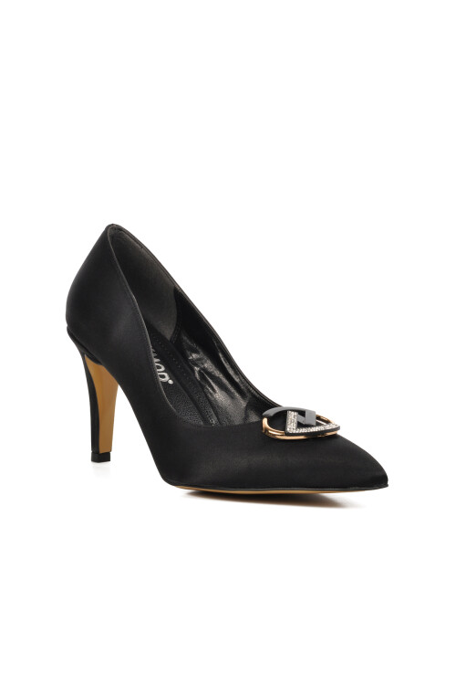 Siyah İnce Topuklu Kadın Abiye Ayakkabı 377101 Z