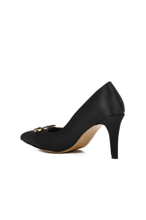 Siyah İnce Topuklu Kadın Abiye Ayakkabı 377101 Z