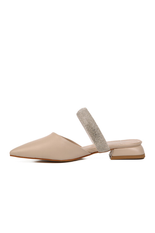 Bej Taş işlemeli Kadın Abiye Ayakkabı 417578 Z