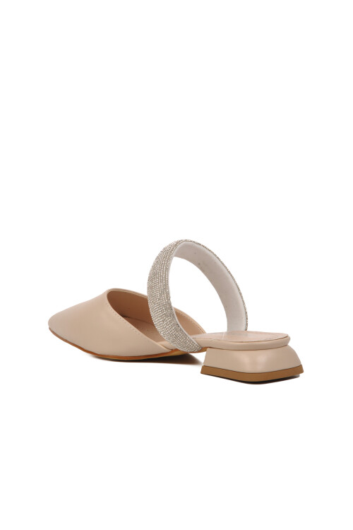 Bej Taş işlemeli Kadın Abiye Ayakkabı 417578 Z