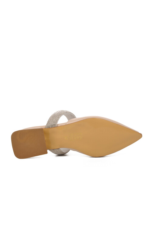 Bej Taş işlemeli Kadın Abiye Ayakkabı 417578 Z