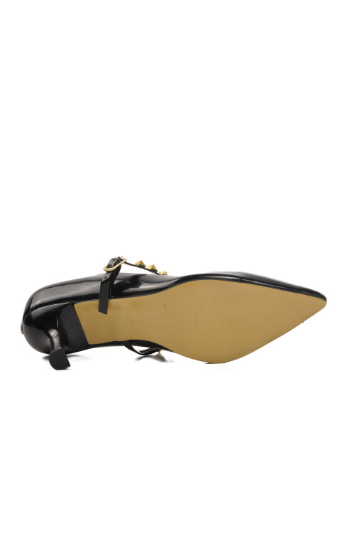 Siyah Rugan  Kadın Topuklu Ayakkabı 458297 Z