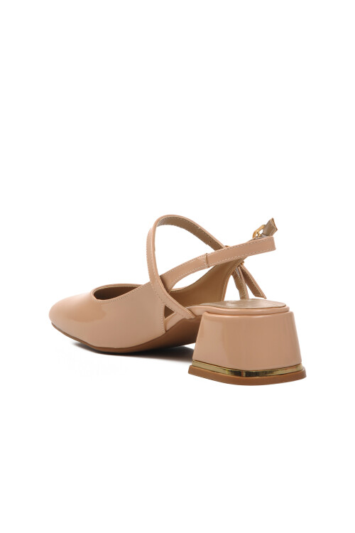 Nude Patent Leather Womens High Heel Shoes 519015 Z