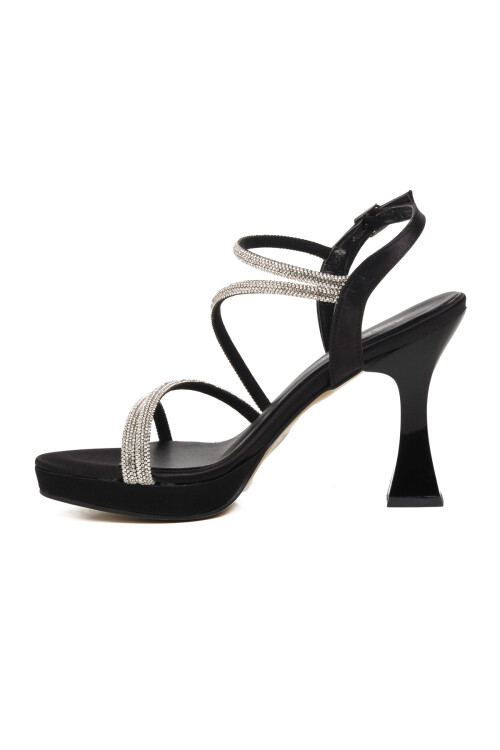 Siyah İnce Topuklu Kadın Abiye Ayakkabı 529222 Z