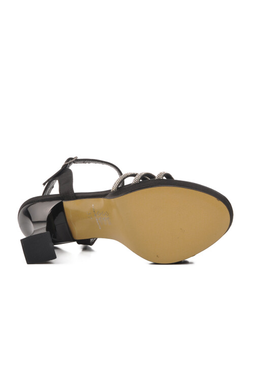 Black Stone-Heeled Womens Evening Shoes 529224 Z