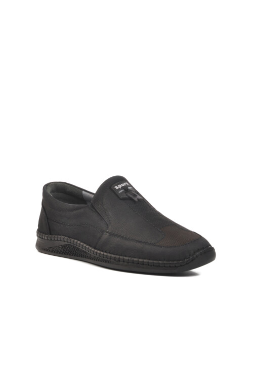 Siyah Nubuk Hakiki Deri Erkek Casual Ayakkabı 619 M