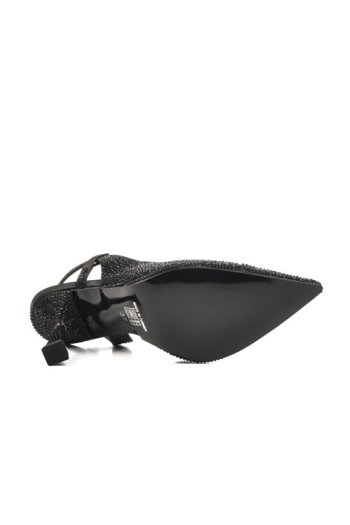 حذاء سهرة نسائي أسود بكعب رفيع 658209 Z