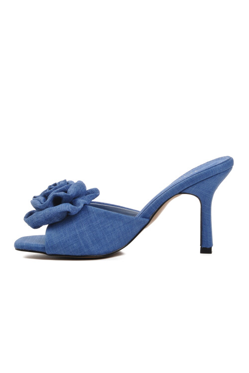 Mavi  Kadın Topuklu Terlik 670472 Z