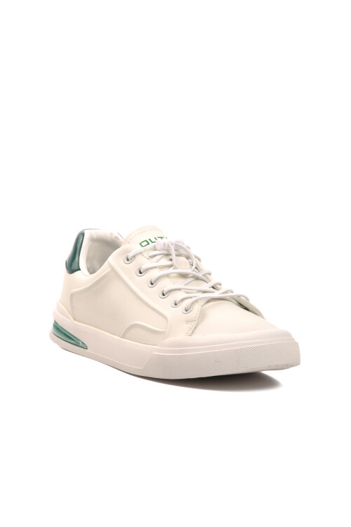 White Green Genuine Leather Mens Casual Shoes 6732 M